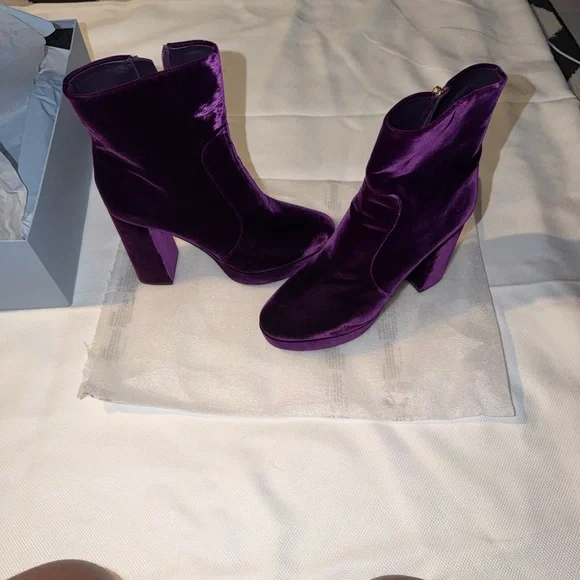PRADA CALZATURE DONNA Platform Boots| size 40.5 | Color - Mora (Purple) - Picture 4 of 17